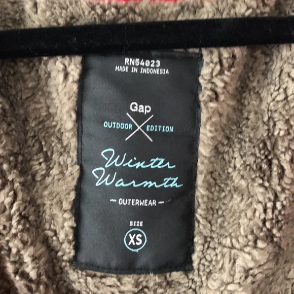 Gap womens long canteen parka gray removable Sherpa lining XS - Picture 3 of 9